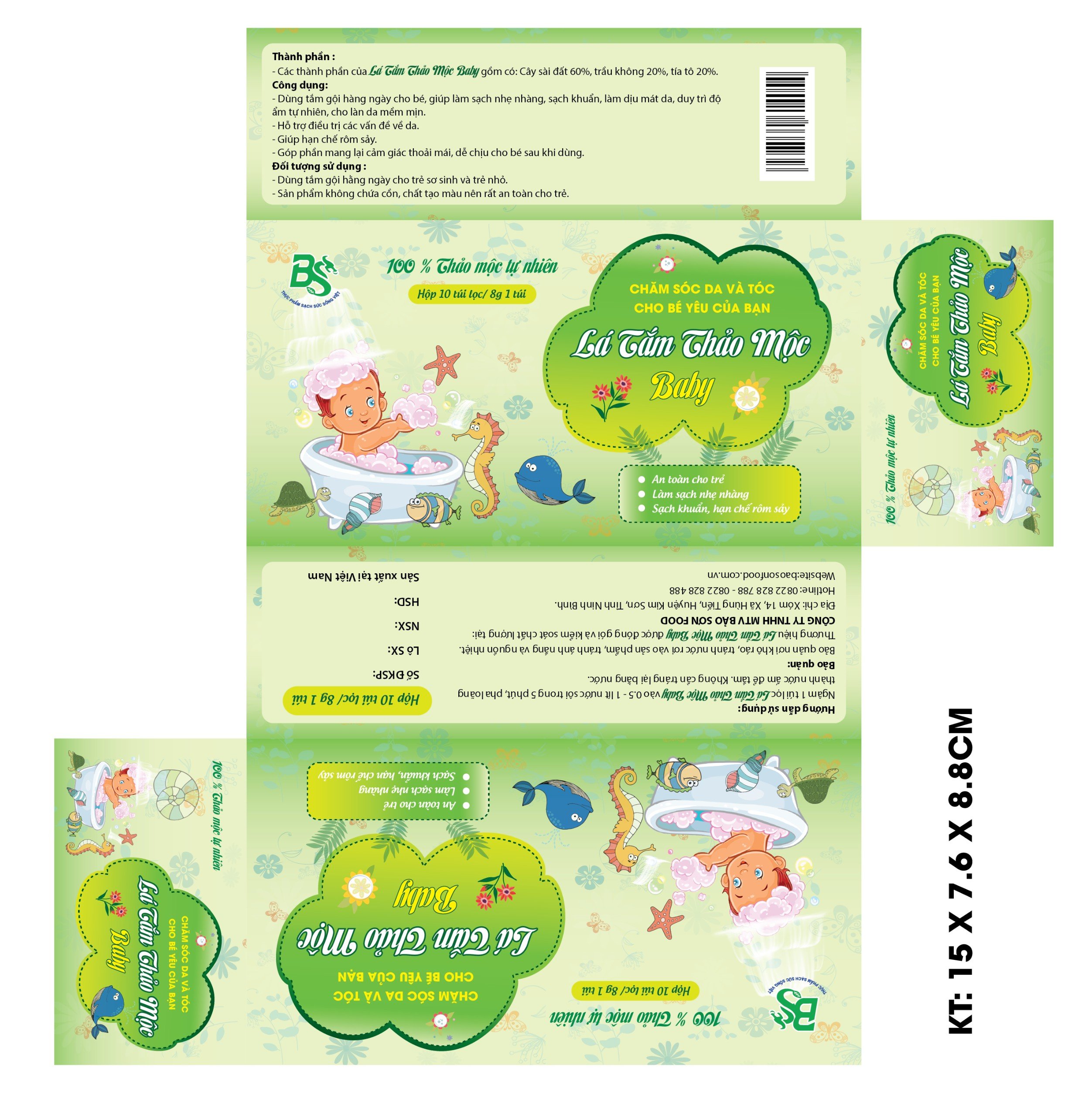 lá tắm thảo mộc baby